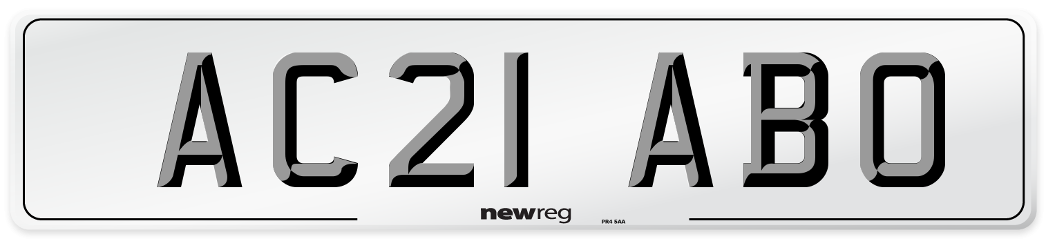 AC21 ABO Number Plate from New Reg